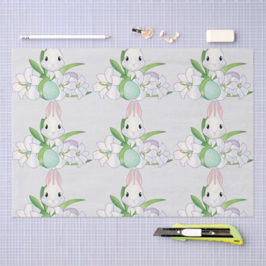 Paasbunny Lilies Tissuepapier (Craft)
