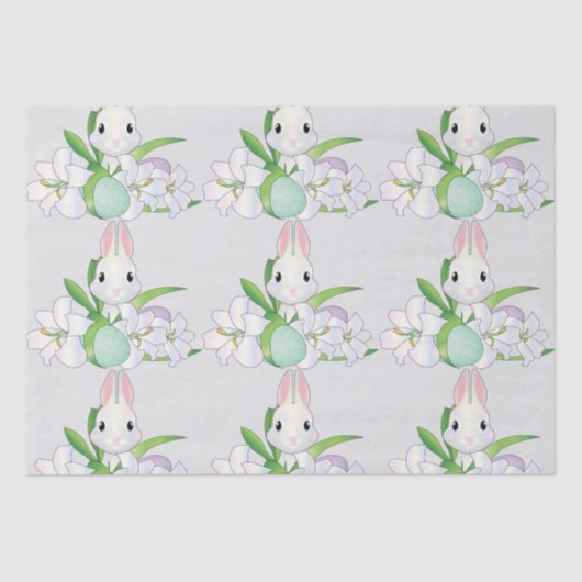 Paasbunny Lilies Tissuepapier (Voorkant)