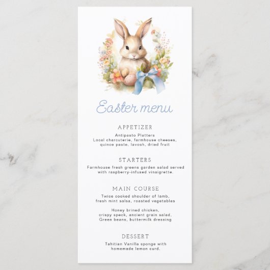 Paasbunny Menu (Voorkant)