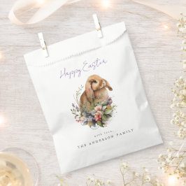 Paasbunny met bloemen bedankzakje