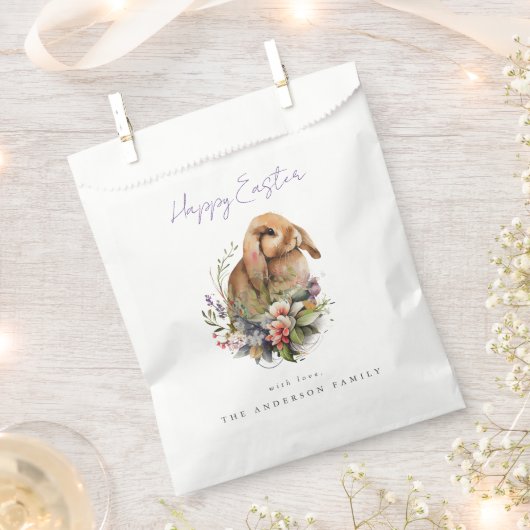 Paasbunny met bloemen bedankzakje (Geknipt)