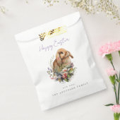 Paasbunny met bloemen bedankzakje (Gezegeld)