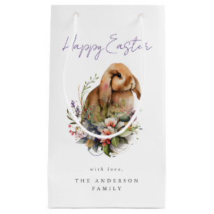 Paasbunny met bloemen klein cadeauzakje