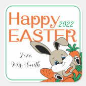 PaasBunny met Carrots Gift Sticker & Labels (Voorkant)