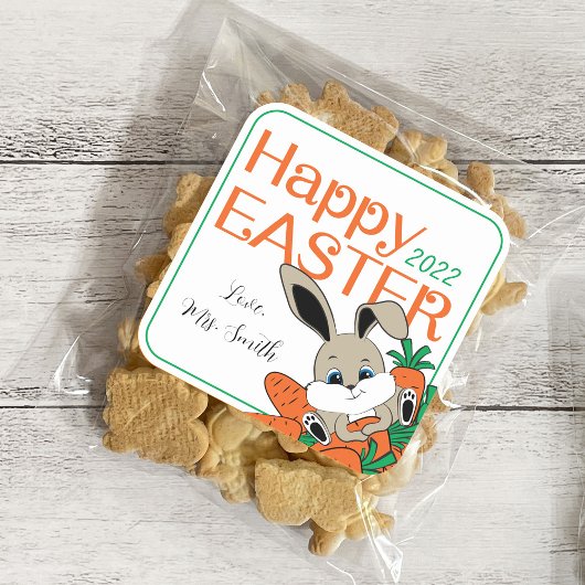 PaasBunny met Carrots Gift Sticker & Labels
