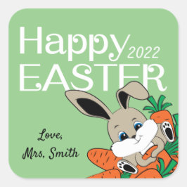 PaasBunny met Carrots Gift Sticker & Labels