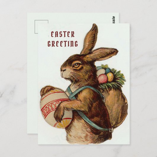 paasbunny met eieren briefkaart (Voorkant / Achterkant)