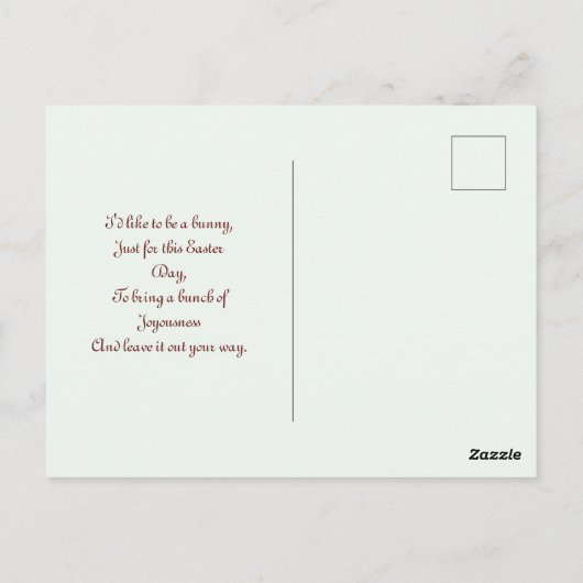  paasbunny met eieren briefkaart (Achterkant)