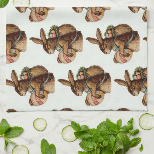  paasbunny met eieren theedoek (Gevouwen)
