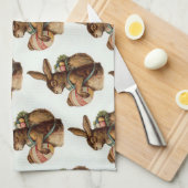  paasbunny met eieren theedoek (Quarter Fold)