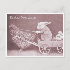 PaasBunny met kippen en eieren Briefkaart