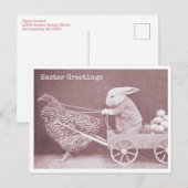 PaasBunny met kippen en eieren Briefkaart (Voorkant / Achterkant)