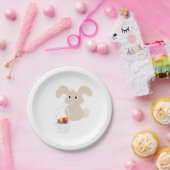 PaasBunny met mandje Papieren Bordje (Feest)
