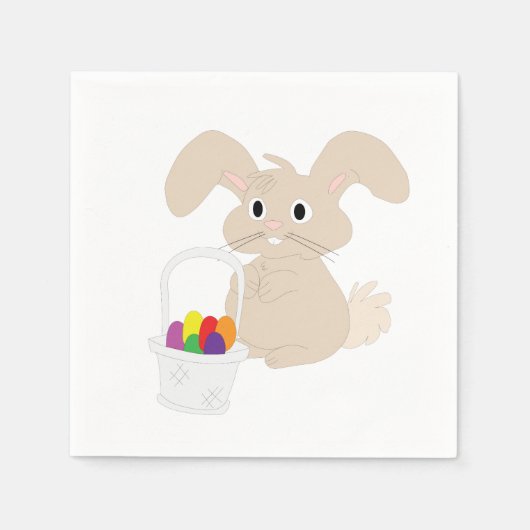 PaasBunny met mandje Servet (Voorkant)