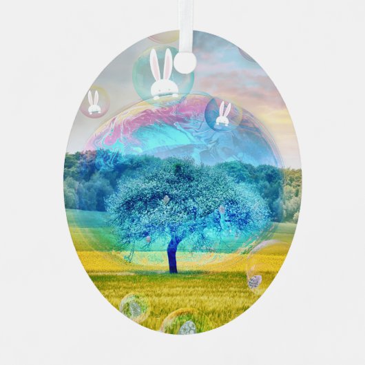 Paasbunny Metalen Ornament (Voorkant)