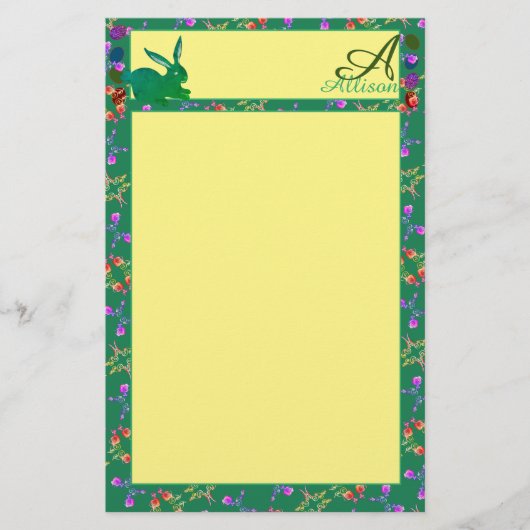 Paasbunny Monogram Briefpapier (Voorkant)