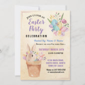 Paasbunny Party Egg Hunt Pink Basket Kaart (Voorkant)