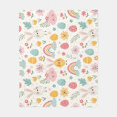 paasbunny Pattern Fleece Deken (Voorkant)