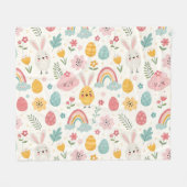 paasbunny Pattern Fleece Deken (Voorkant (Horizontaal))