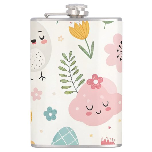 paasbunny Pattern Heupfles (Voorkant)