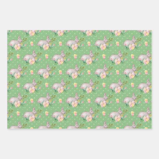 paasbunny Pattern Inpakpapier Vel (Voorkant)