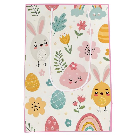 paasbunny Pattern Medium Cadeauzakje (Achterkant)