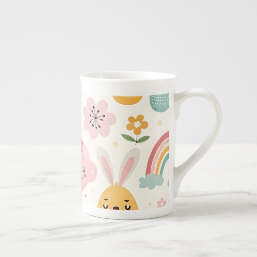 paasbunny Pattern Porselein Kop (Rechts)