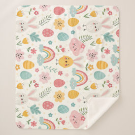 paasbunny Pattern Sherpa Deken