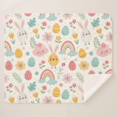 paasbunny Pattern Sherpa Deken (Voorkant (horizontaal))