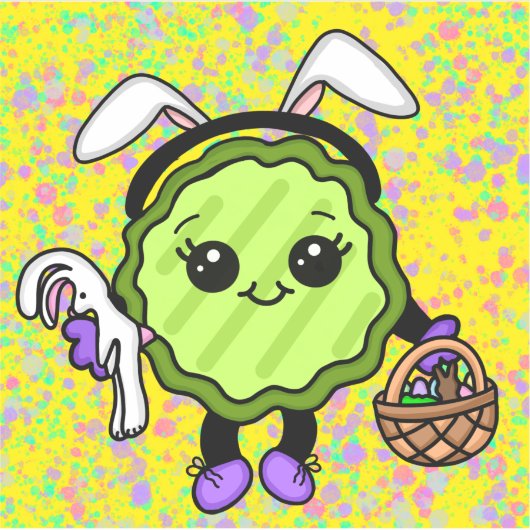 paasbunny Pickle | Vakantiepickle Sticker (Voorkant)