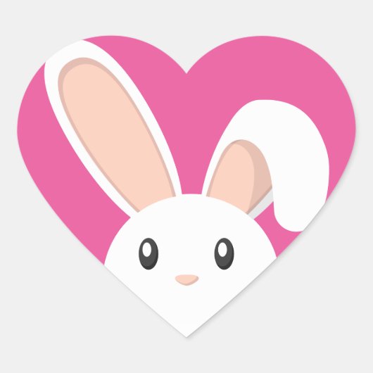 paasbunny pieping hart sticker (Voorkant)