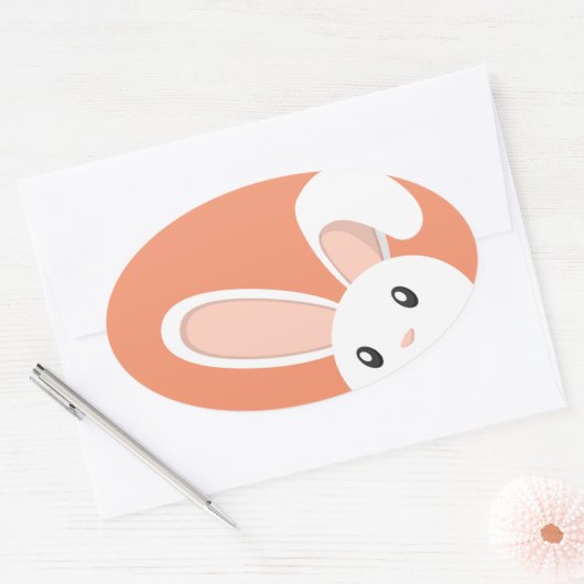 paasbunny pieping ovale sticker (Envelop)