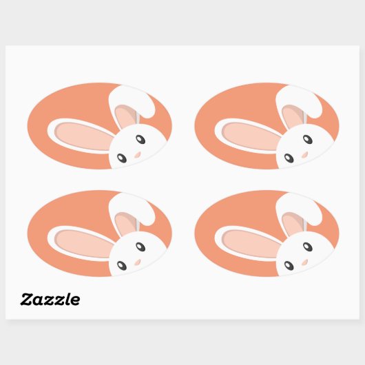 paasbunny pieping ovale sticker (Vel)