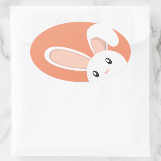 paasbunny pieping ovale sticker (Tas)