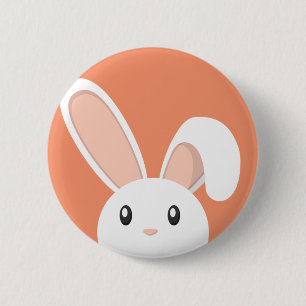 paasbunny pieping ronde button 5,7 cm