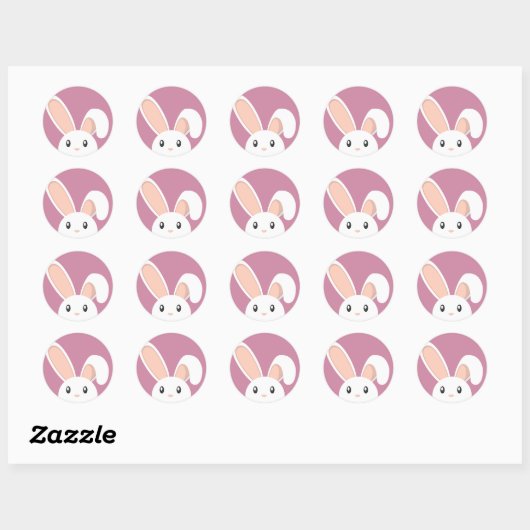 paasbunny pieping ronde sticker (Vel)