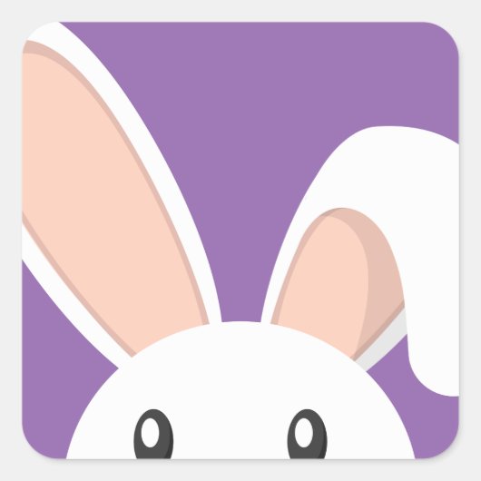 paasbunny pieping vierkante sticker (Voorkant)