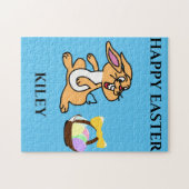 Paasbunny puzzle met persoonlijke naam. legpuzzel (Horizontaal)