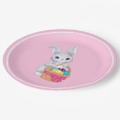 Paasbunny Rabbit Basket of Eggs Party Papieren Bordje (Gekanteld)
