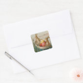 Paasbunny Rabbit Colored Egg Boat Vierkante Sticker (Envelop)