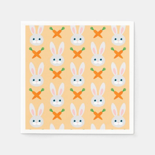 Paasbunny Rabbit modern wortelpatroon Servet (Voorkant)