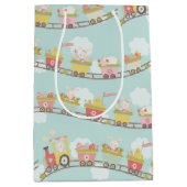 Paasbunny Rabbit Spring Train Medium Cadeauzakje (Voorkant)