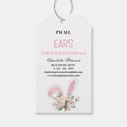 paasbunny Real Estate Pop door Cadeaulabel (Voorkant)