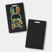PaasBunny Retro Tie Dye Bunny Skull Cross Bone Badge (Voor- en achterkant)