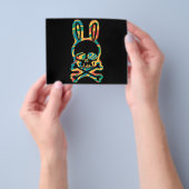 PaasBunny Retro Tie Dye Bunny Skull Cross Bone Flyer (Hand)