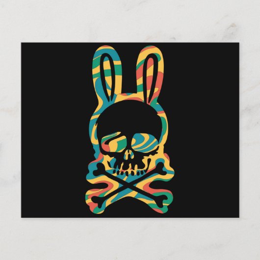 PaasBunny Retro Tie Dye Bunny Skull Cross Bone Flyer (Voorkant)