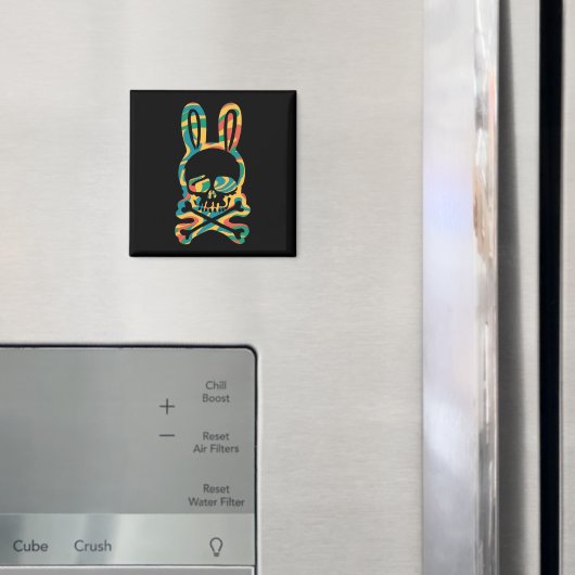 PaasBunny Retro Tie Dye Bunny Skull Cross Bone Magneet (Insitu (Koelkast))