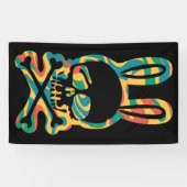 PaasBunny Retro Tie Dye Bunny Skull Cross Bone Spandoek (Horizontaal)