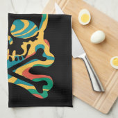 PaasBunny Retro Tie Dye Bunny Skull Cross Bone Theedoek (Quarter Fold)