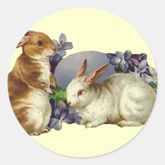  paasbunny ronde sticker (Voorkant)